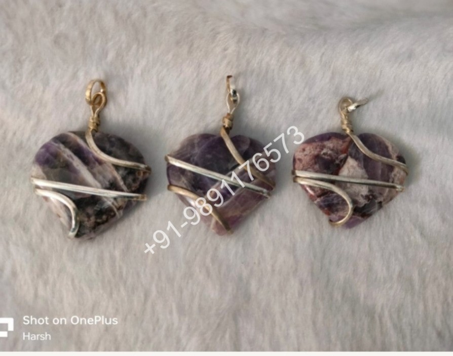 Amethyst Heart Wrapping Pendant